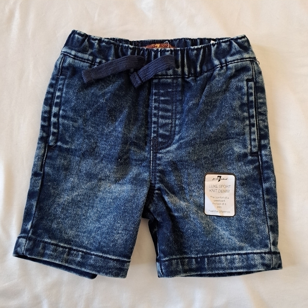 7 for All Mankind boys size 12 months stretchy jean shorts NWT